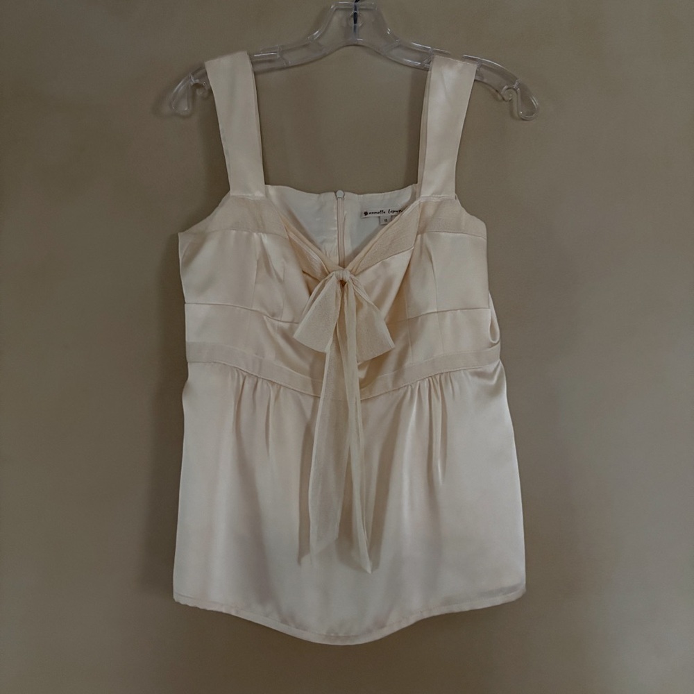 NWOT Nanette Lepore Cream Bow Top
